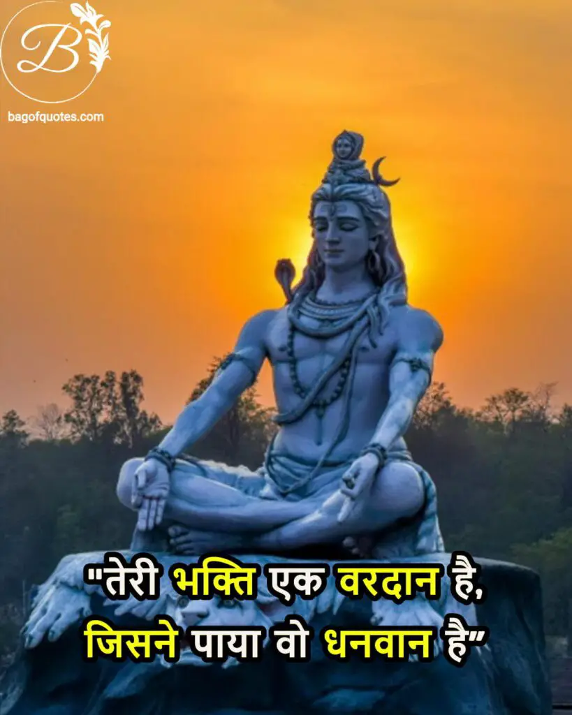 Quotes of Mahadev in hindi, तेरी भक्ति एक वरदान है, जिसने पाया वो धनवान है